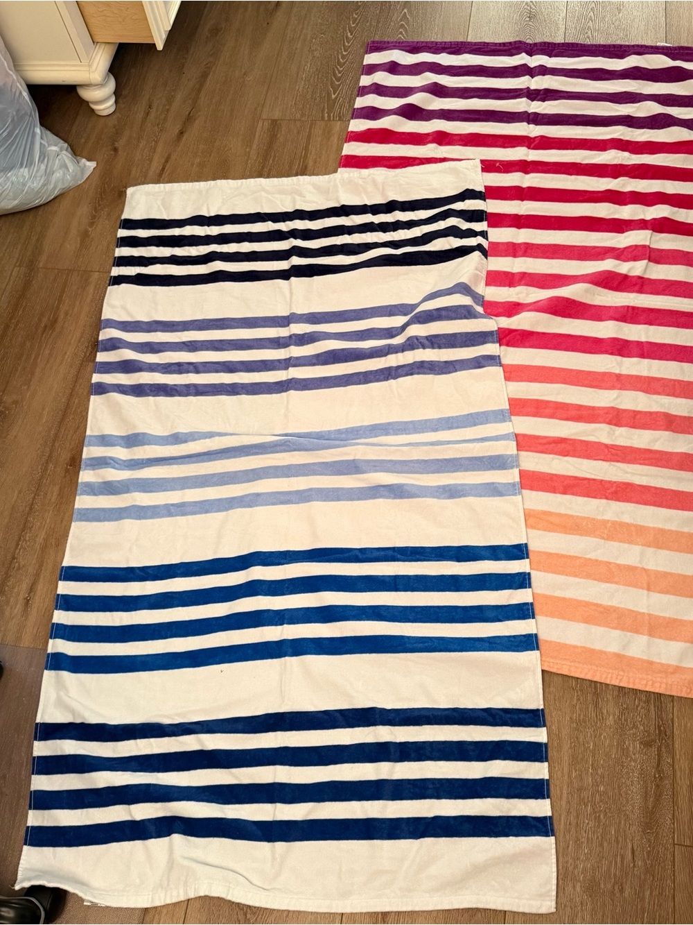 2 Striped Ombre Beach Towel cabana towel stripe towel
